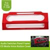 Picture of for Ford F150 F-150 2015 2016 2017 Audio Switches Panel Frame CD Media Voice Button Cover Trim Chrome Silver Red Frame